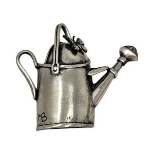 Vintage Marjolein Bastin Watering Can Brooch Pin Pewter Signed
